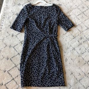 Banana Republic navy polka dotted work dress